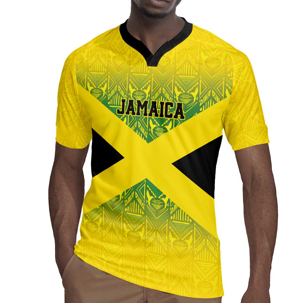 Afro-Jamaicans Custom Rugby Jersey Reggae Boyz With Traditional Pattern