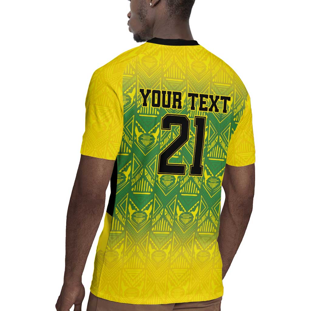 Afro-Jamaicans Custom Rugby Jersey Reggae Boyz With Traditional Pattern