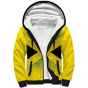 Afro-Jamaicans Custom Sherpa Hoodie Reggae Boyz With Traditional Pattern