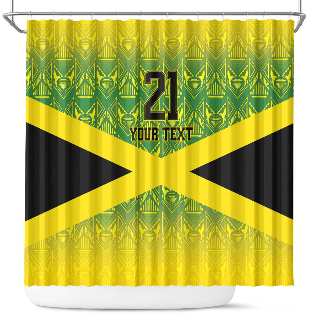 Afro-Jamaicans Custom Shower Curtain Reggae Boyz With Traditional Pattern