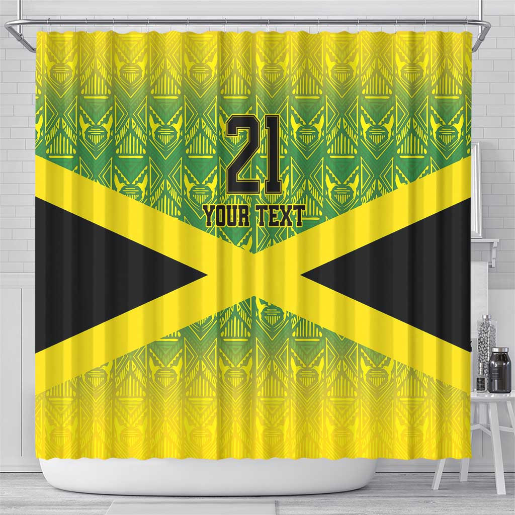 Afro-Jamaicans Custom Shower Curtain Reggae Boyz With Traditional Pattern