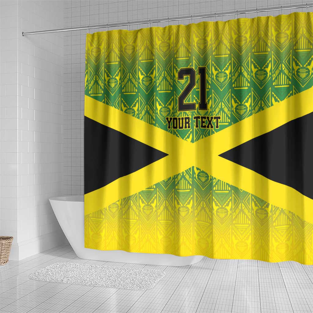 Afro-Jamaicans Custom Shower Curtain Reggae Boyz With Traditional Pattern