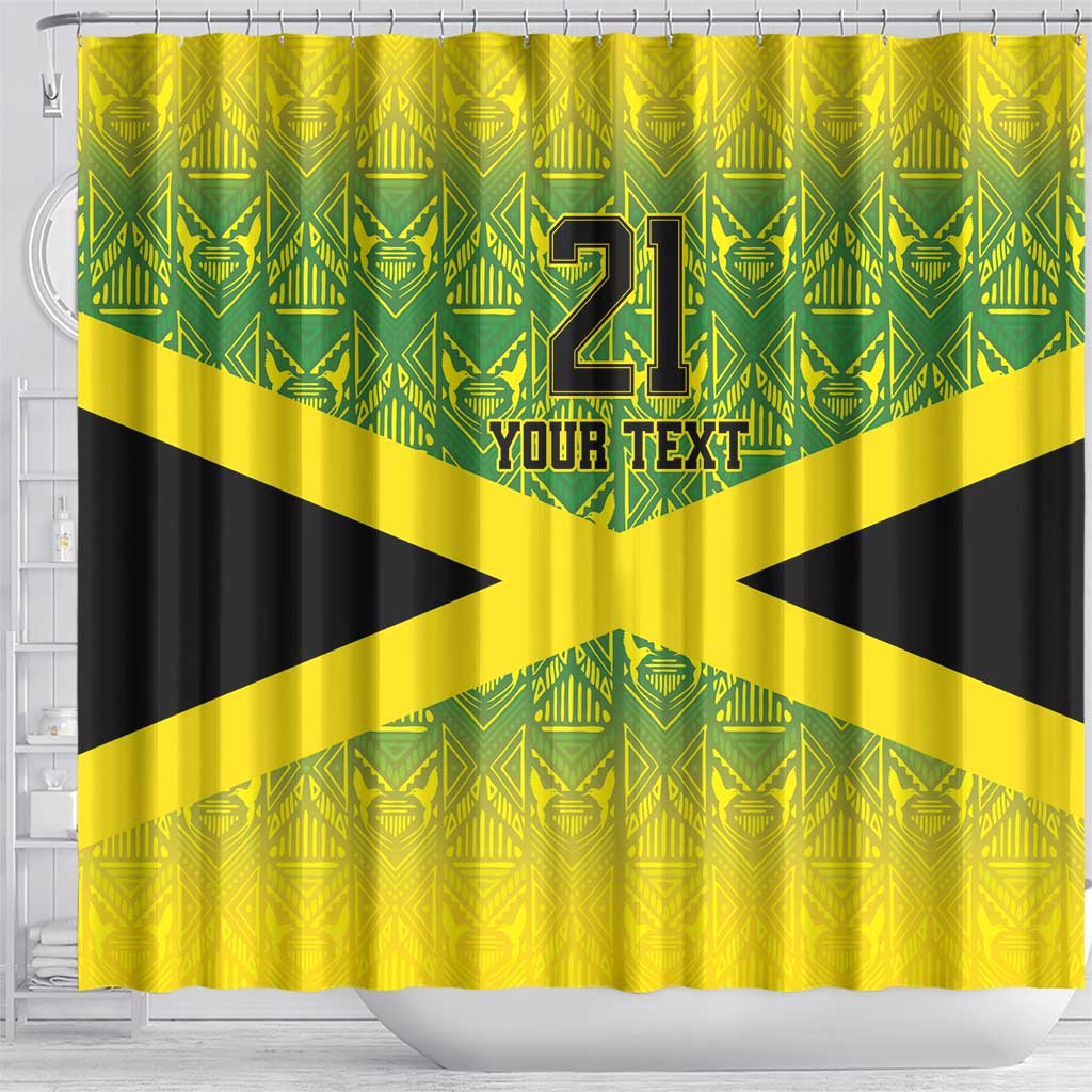 Afro-Jamaicans Custom Shower Curtain Reggae Boyz With Traditional Pattern