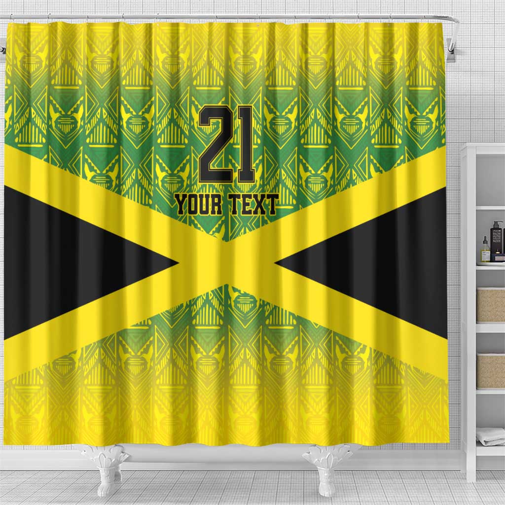 Afro-Jamaicans Custom Shower Curtain Reggae Boyz With Traditional Pattern
