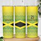 Afro-Jamaicans Custom Skinny Tumbler Reggae Boyz With Traditional Pattern