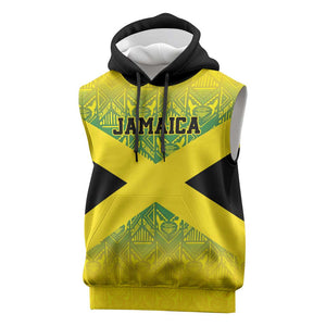 Afro-Jamaicans Custom Sleeveless Hoodie Reggae Boyz With Traditional Pattern - African Pride
