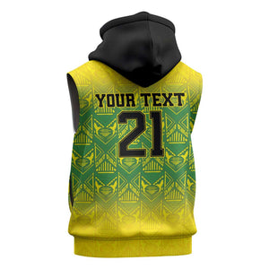 Afro-Jamaicans Custom Sleeveless Hoodie Reggae Boyz With Traditional Pattern - African Pride