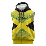 Afro-Jamaicans Custom Sleeveless Zip Hoodie Reggae Boyz With Traditional Pattern - African Pride
