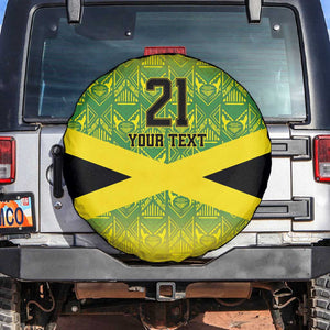 Afro-Jamaicans Custom Spare Tire Cover Reggae Boyz With Traditional Pattern