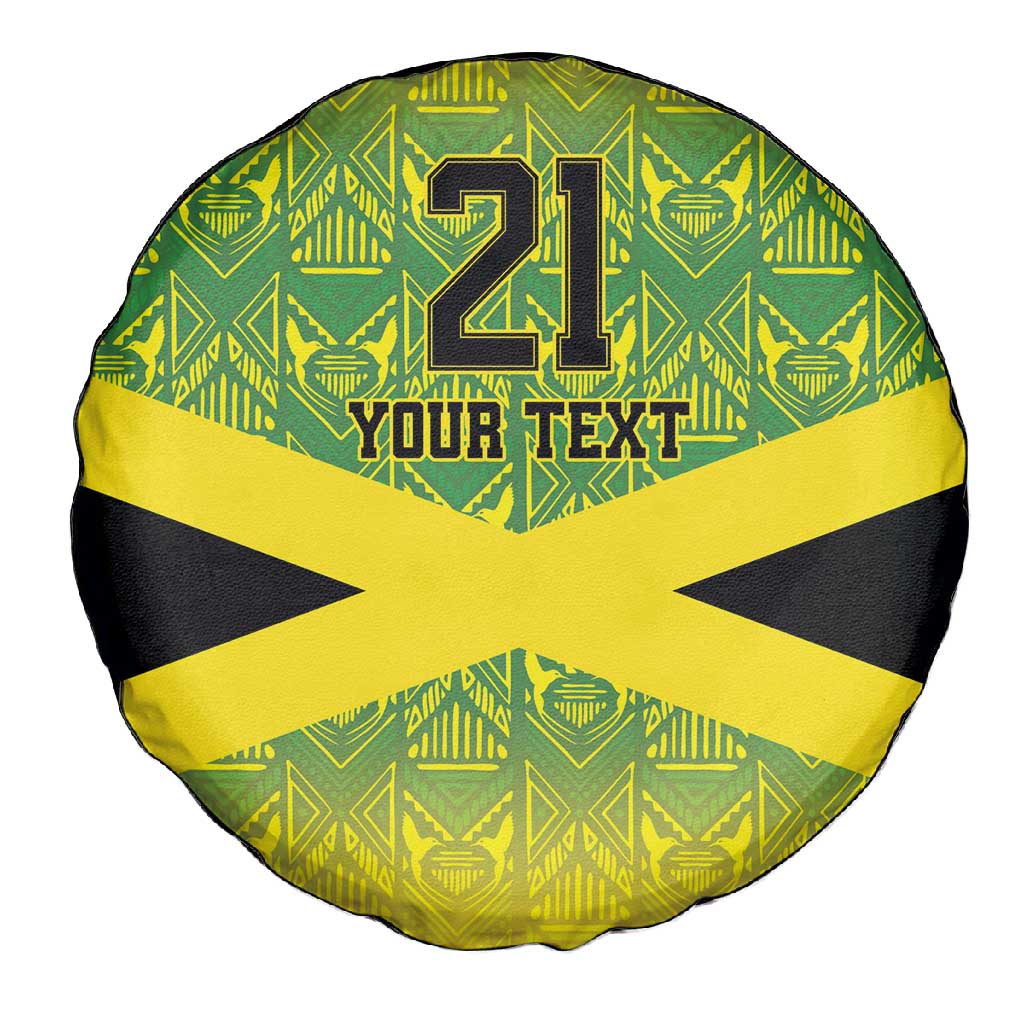 Afro-Jamaicans Custom Spare Tire Cover Reggae Boyz With Traditional Pattern