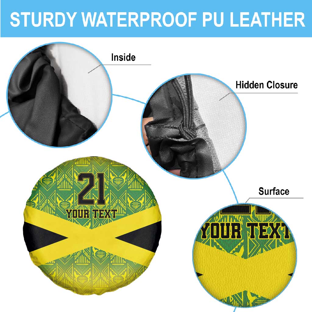 Afro-Jamaicans Custom Spare Tire Cover Reggae Boyz With Traditional Pattern