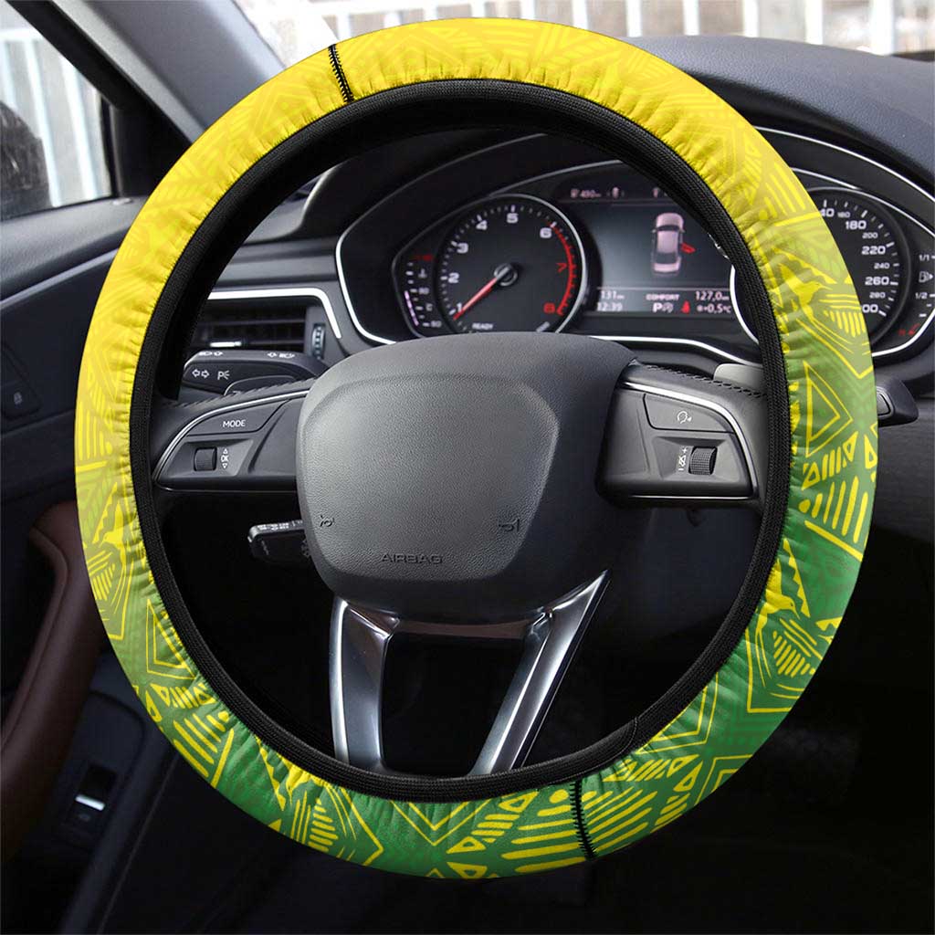 Afro-Jamaicans Steering Wheel Cover Reggae Boyz With Traditional Pattern