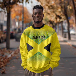 Afro-Jamaicans Custom Sweatshirt Reggae Boyz With Traditional Pattern