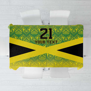 Afro-Jamaicans Custom Tablecloth Reggae Boyz With Traditional Pattern