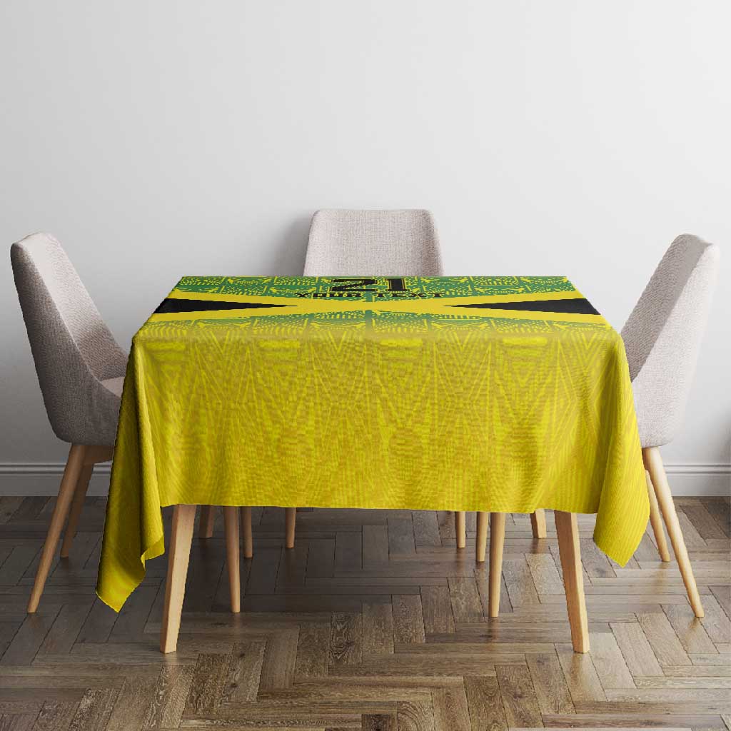 Afro-Jamaicans Custom Tablecloth Reggae Boyz With Traditional Pattern