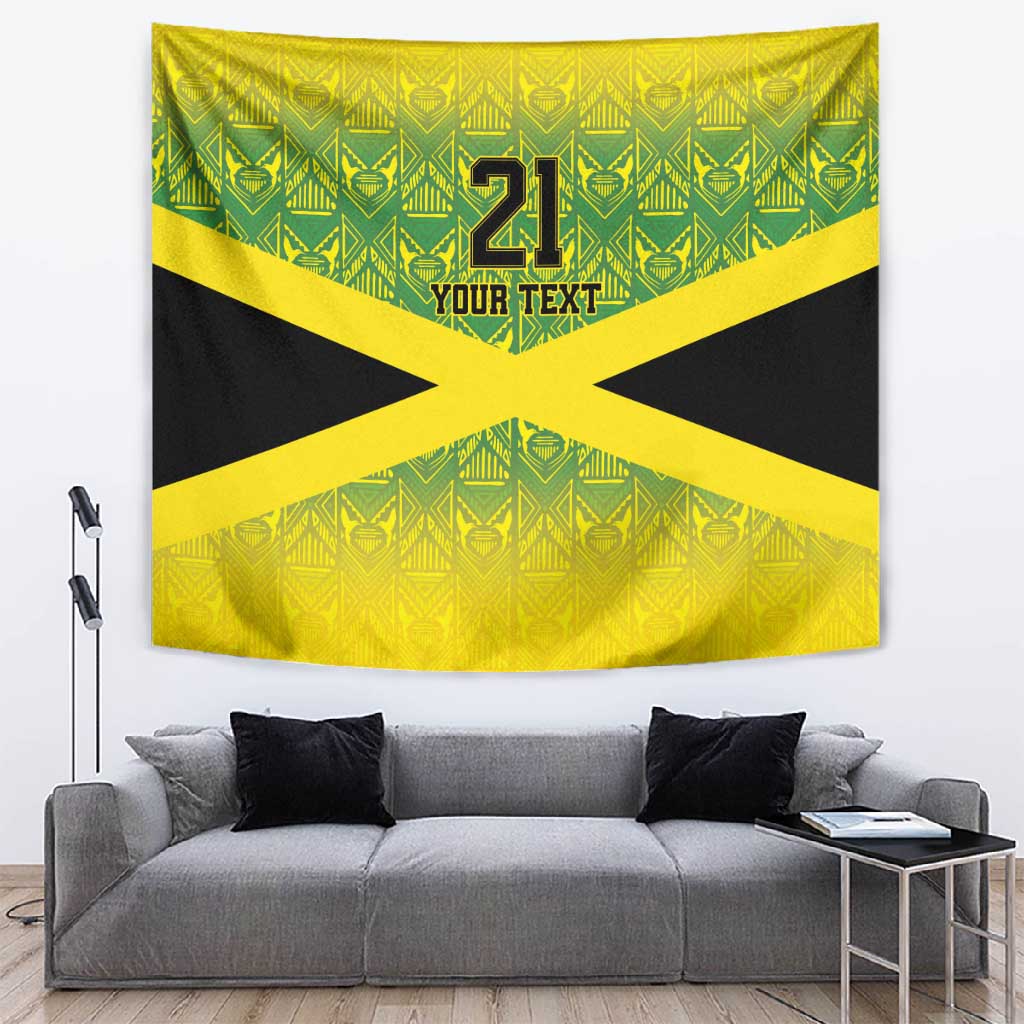 Afro-Jamaicans Custom Tapestry Reggae Boyz With Traditional Pattern