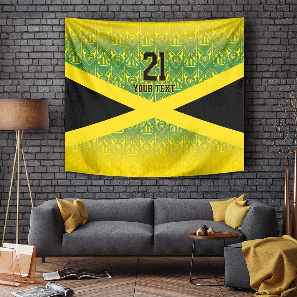 Afro-Jamaicans Custom Tapestry Reggae Boyz With Traditional Pattern