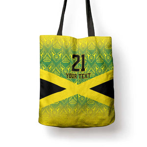Afro-Jamaicans Custom Tote Bag Reggae Boyz With Traditional Pattern