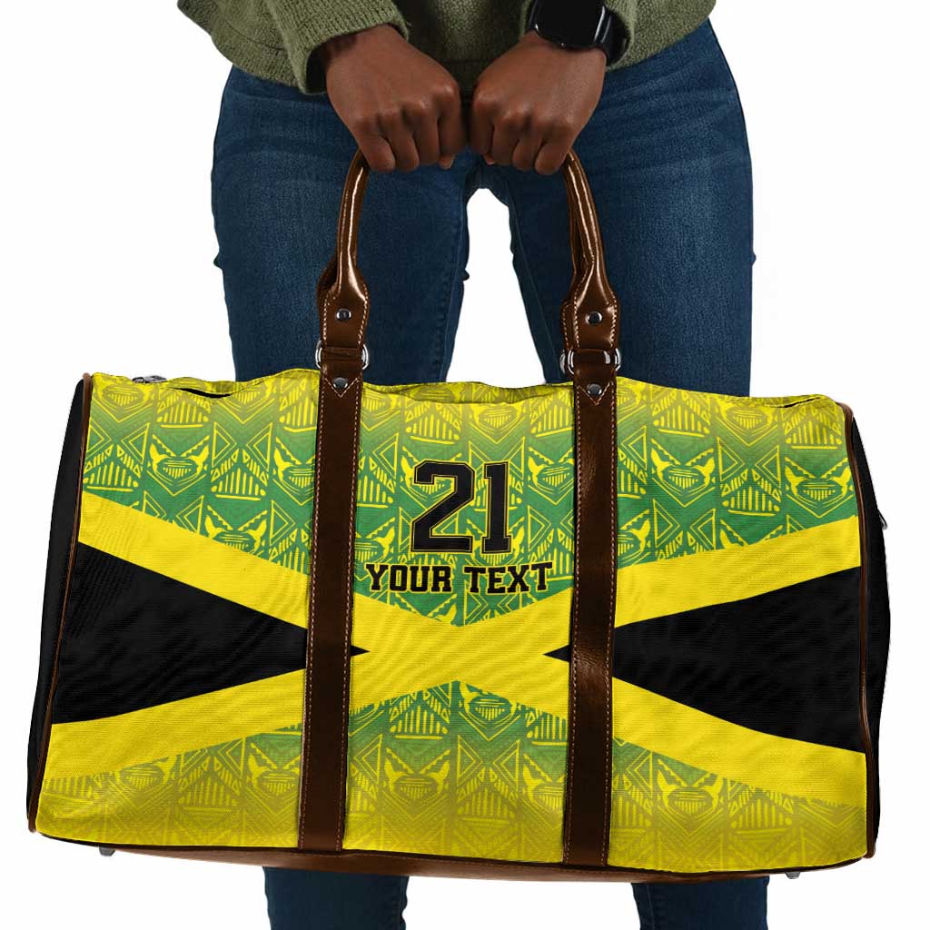 Afro-Jamaicans Custom Travel Bag Reggae Boyz With Traditional Pattern