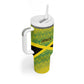 Afro-Jamaicans Custom Tumbler With Handle Reggae Boyz With Traditional Pattern