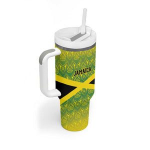 Afro-Jamaicans Custom Tumbler With Handle Reggae Boyz With Traditional Pattern