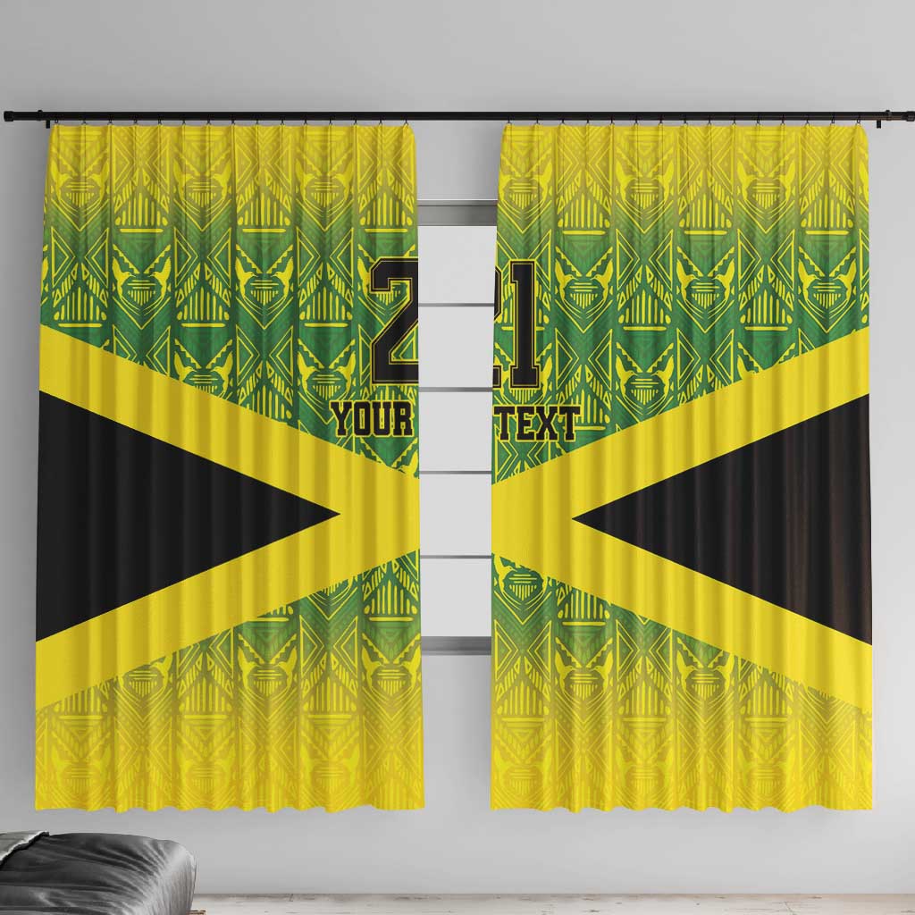 Afro-Jamaicans Custom Window Curtain Reggae Boyz With Traditional Pattern