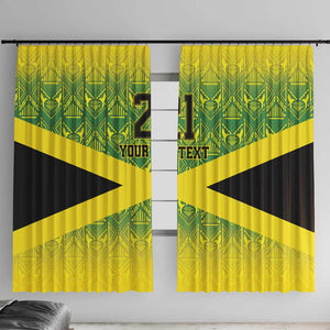 Afro-Jamaicans Custom Window Curtain Reggae Boyz With Traditional Pattern