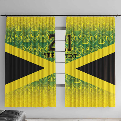 Afro-Jamaicans Custom Window Curtain Reggae Boyz With Traditional Pattern