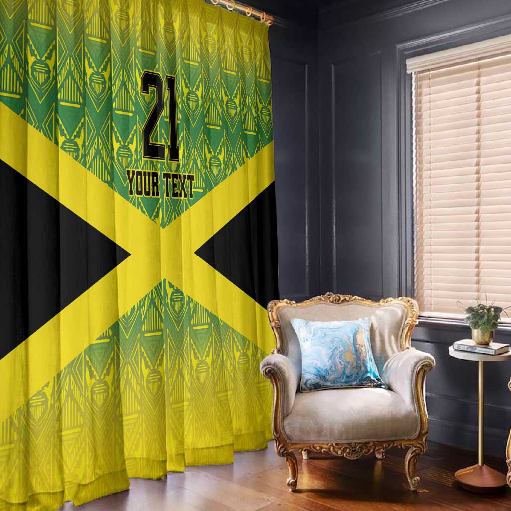 Afro-Jamaicans Custom Window Curtain Reggae Boyz With Traditional Pattern