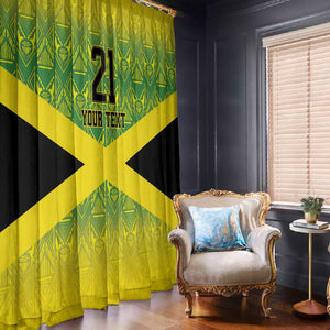 Afro-Jamaicans Custom Window Curtain Reggae Boyz With Traditional Pattern