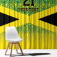 Afro-Jamaicans Custom Window Curtain Reggae Boyz With Traditional Pattern