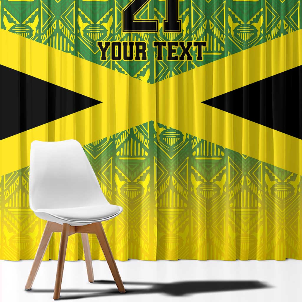 Afro-Jamaicans Custom Window Curtain Reggae Boyz With Traditional Pattern