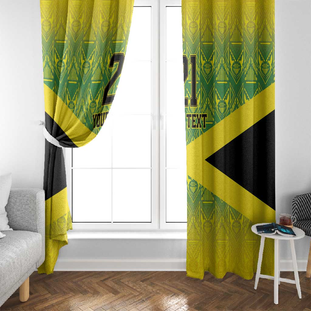 Afro-Jamaicans Custom Window Curtain Reggae Boyz With Traditional Pattern