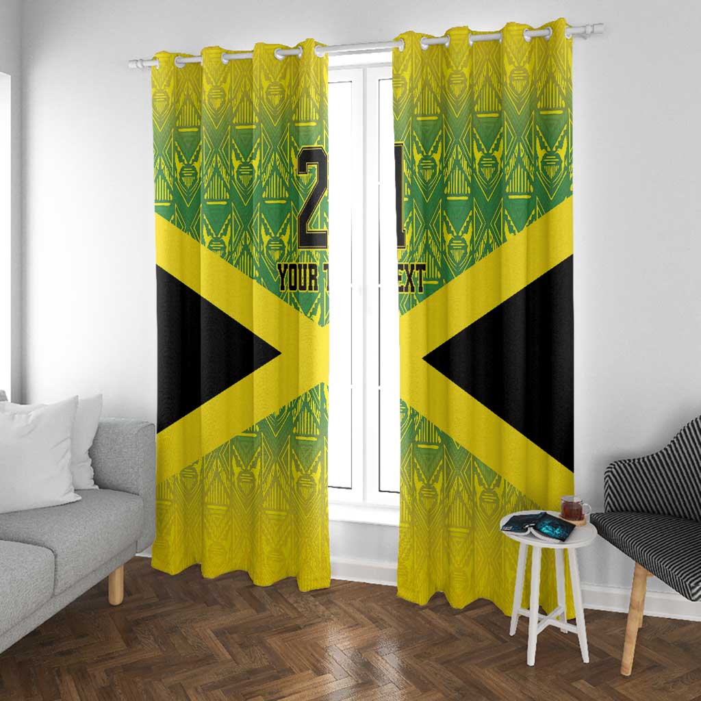 Afro-Jamaicans Custom Window Curtain Reggae Boyz With Traditional Pattern