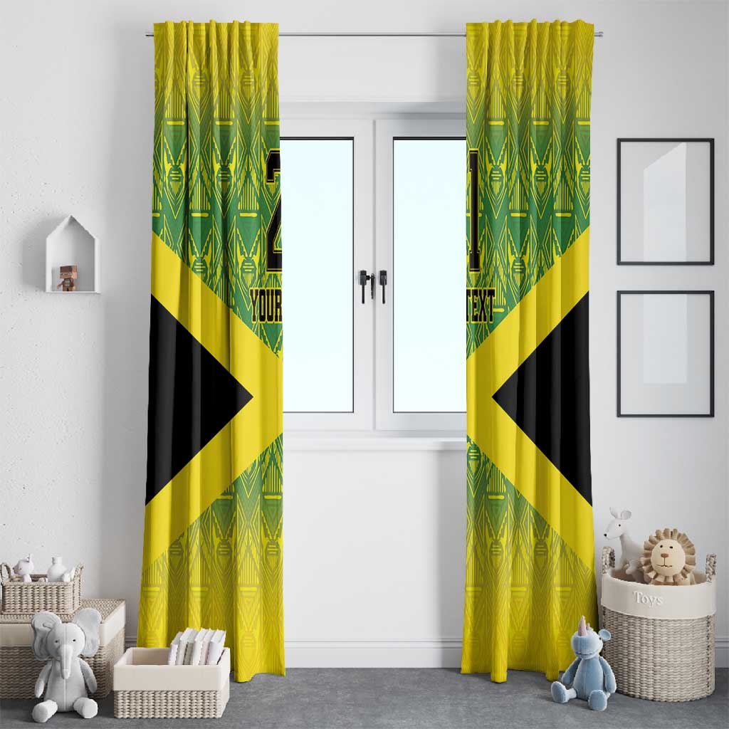 Afro-Jamaicans Custom Window Curtain Reggae Boyz With Traditional Pattern