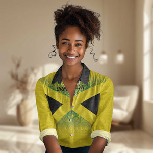 Afro-Jamaicans Custom Women Casual Shirt Reggae Boyz With Traditional Pattern LT9