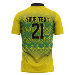 Afro-Jamaicans Custom Zipper Polo Shirt Reggae Boyz With Traditional Pattern
