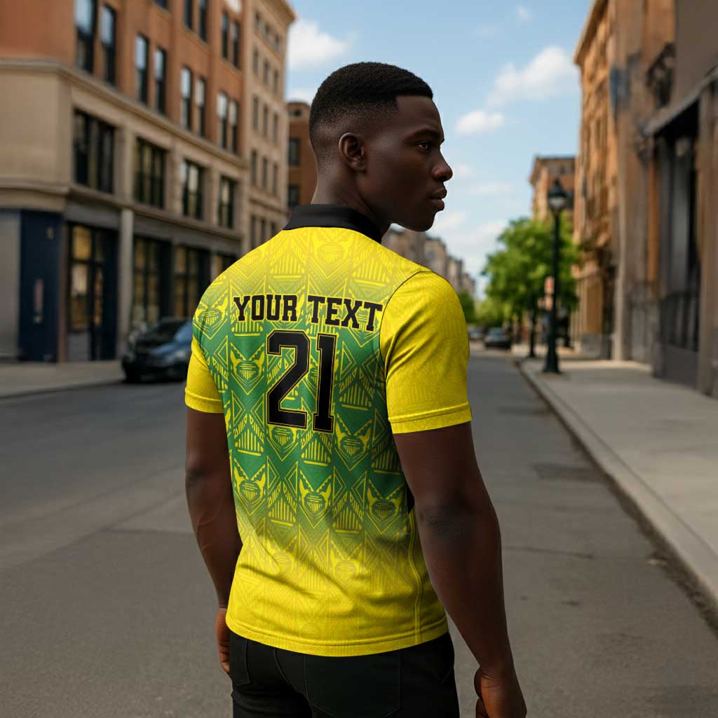 Afro-Jamaicans Custom Zipper Polo Shirt Reggae Boyz With Traditional Pattern