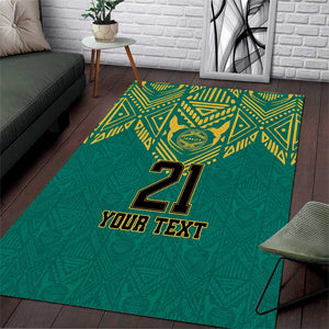Afro-Jamaicans Tribal Custom Football Area Rug Green Style