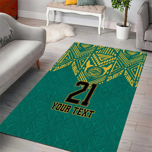 Afro-Jamaicans Tribal Custom Football Area Rug Green Style