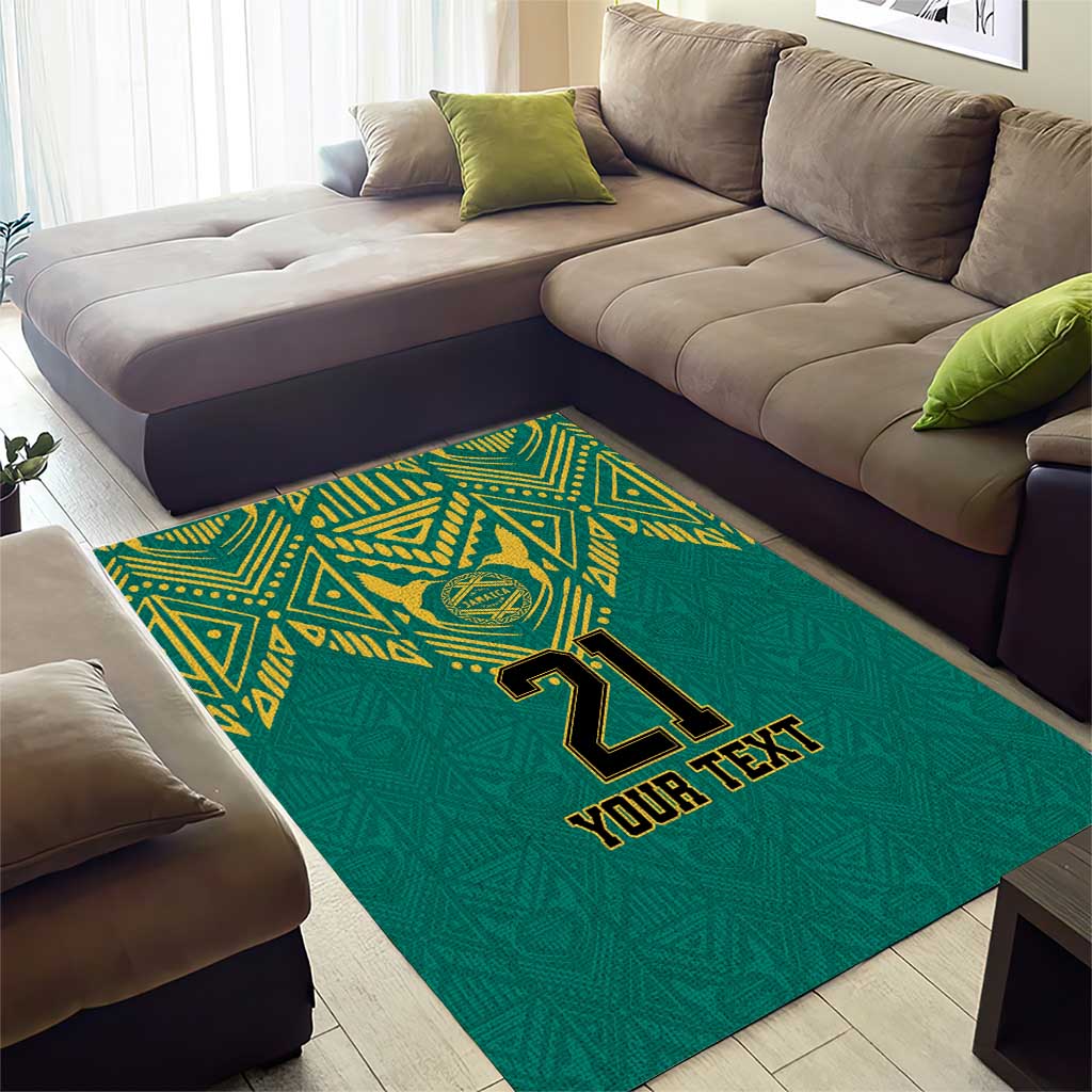 Afro-Jamaicans Tribal Custom Football Area Rug Green Style