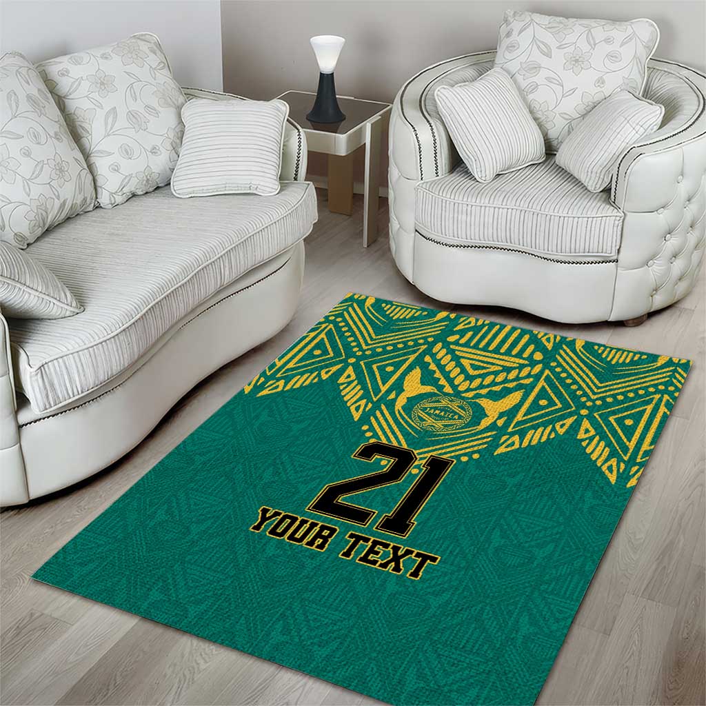 Afro-Jamaicans Tribal Custom Football Area Rug Green Style