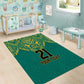 Afro-Jamaicans Tribal Custom Football Area Rug Green Style