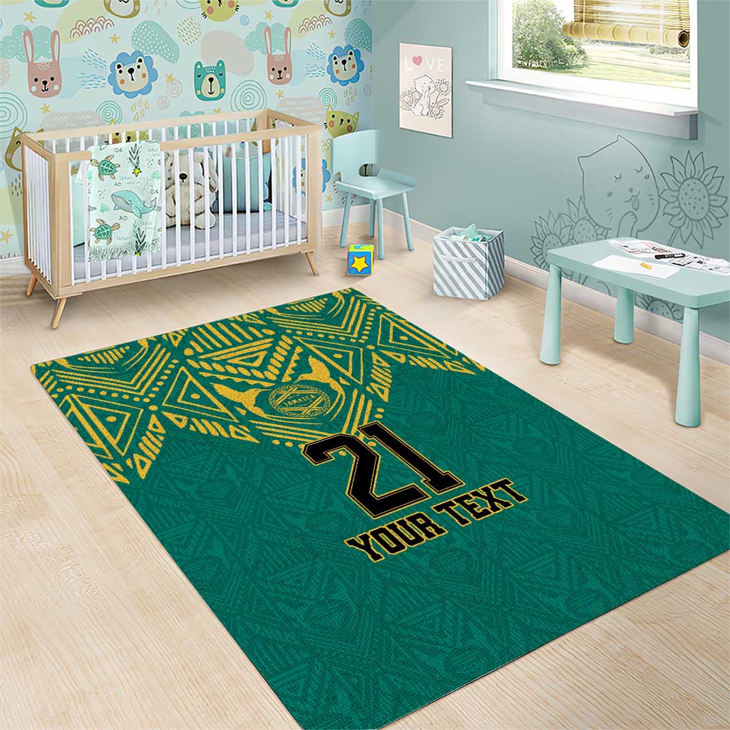 Afro-Jamaicans Tribal Custom Football Area Rug Green Style