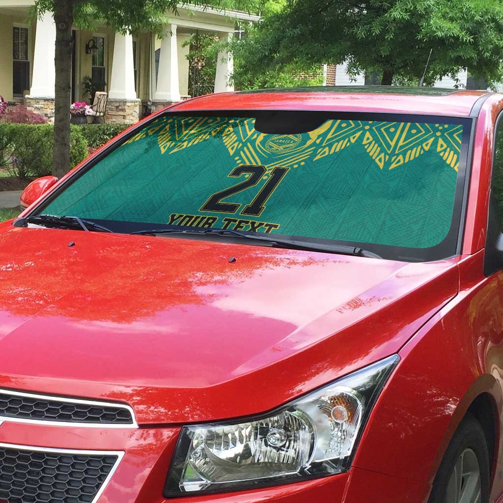 Afro-Jamaicans Tribal Custom Football Auto Sun Shade Green Style