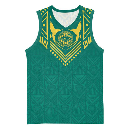 Afro-Jamaicans Tribal Custom Football Basketball Jersey Green Style - African Pride
