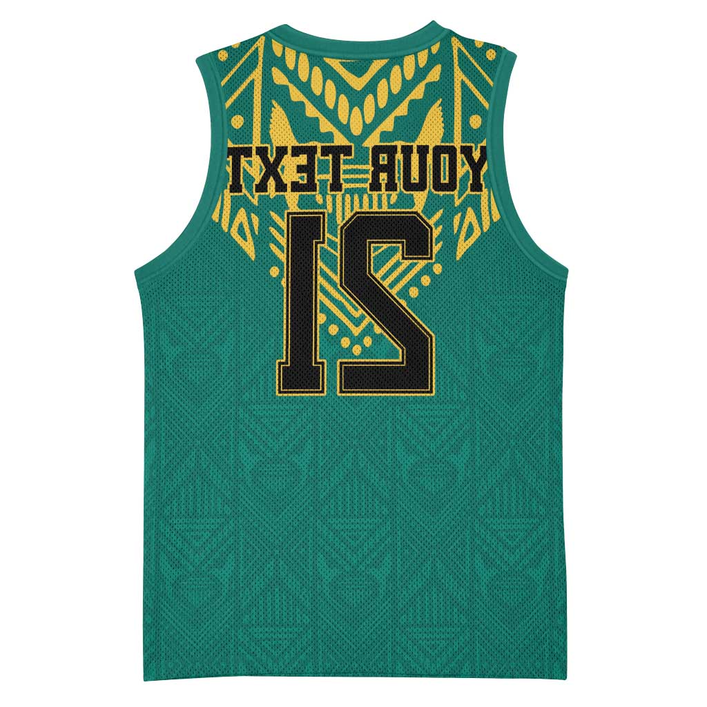 Afro-Jamaicans Tribal Custom Football Basketball Jersey Green Style - African Pride