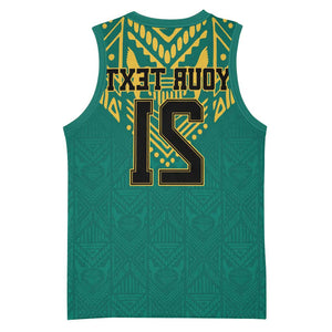 Afro-Jamaicans Tribal Custom Football Basketball Jersey Green Style - African Pride