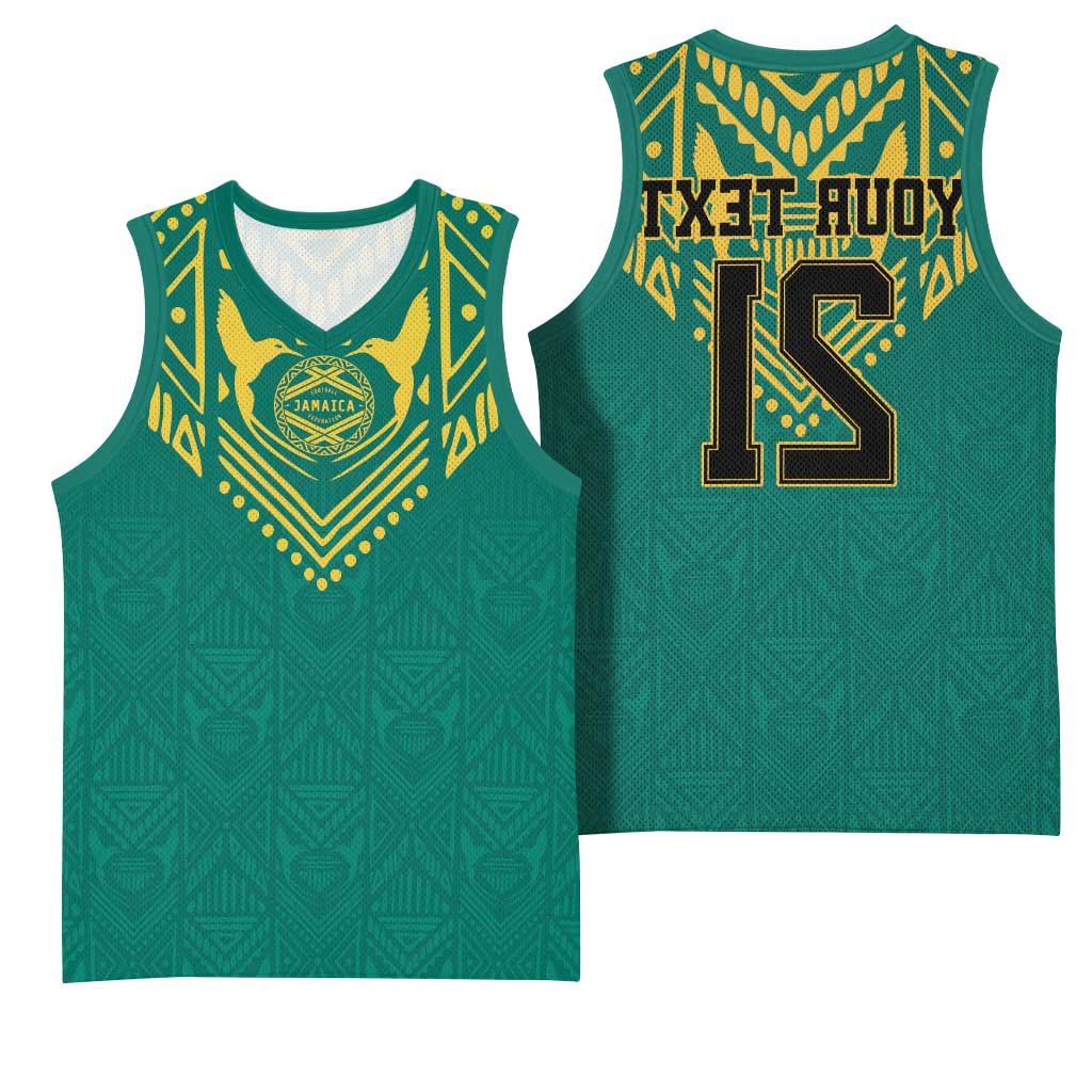 Afro-Jamaicans Tribal Custom Football Basketball Jersey Green Style - African Pride
