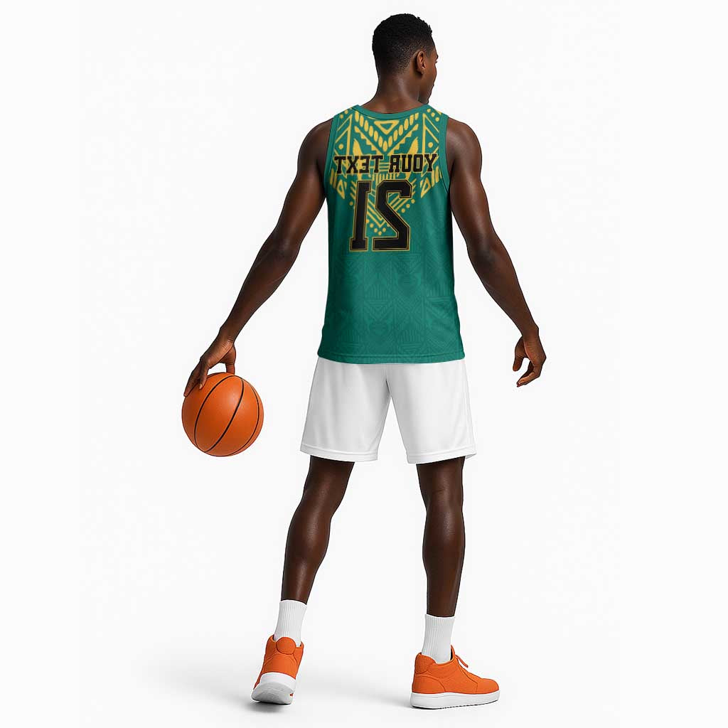 Afro-Jamaicans Tribal Custom Football Basketball Jersey Green Style - African Pride